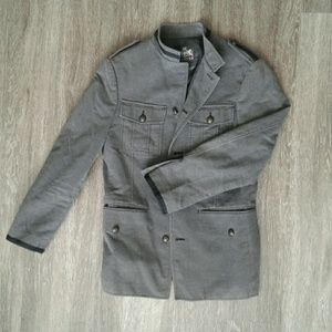 Gray Military Style Men's Coat Jacket